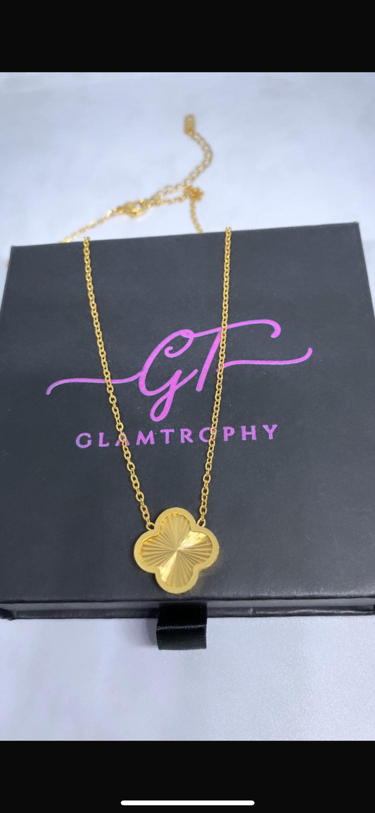 GOLD clover necklace