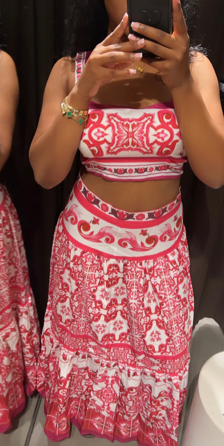 Floral Fusion PINK/RED CO-ORD SET