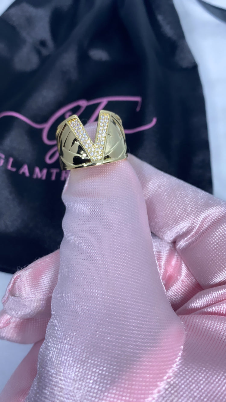 Gold initial rings