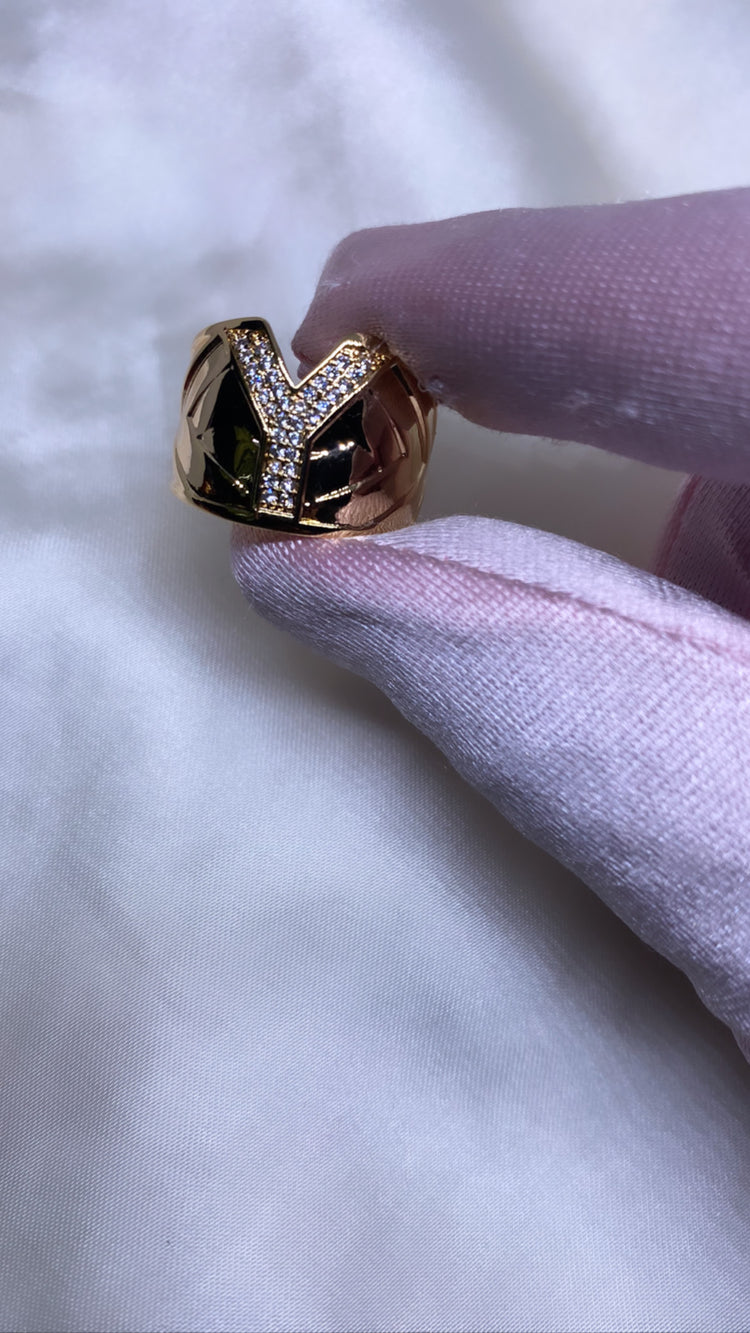 Gold initial rings