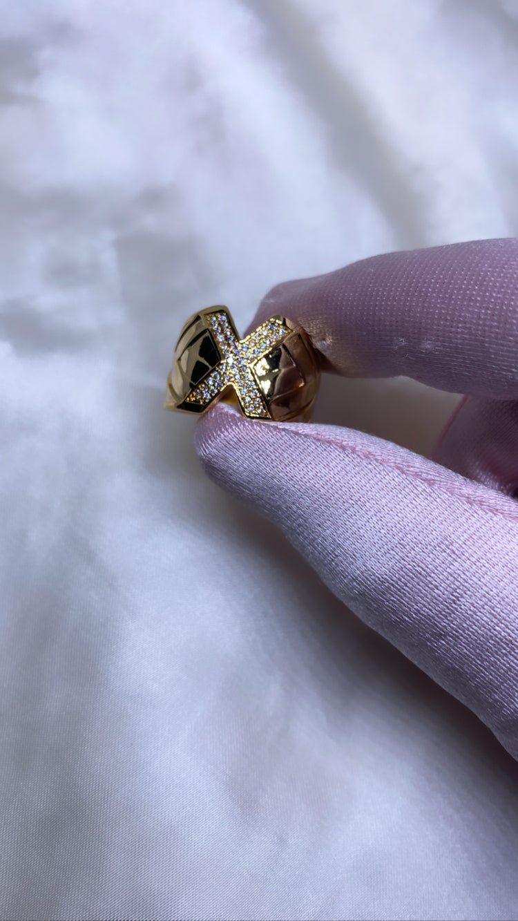 Gold initial rings