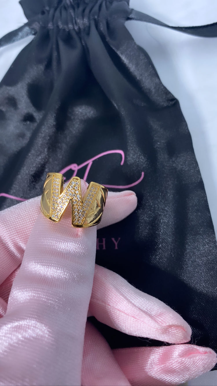 Gold initial rings