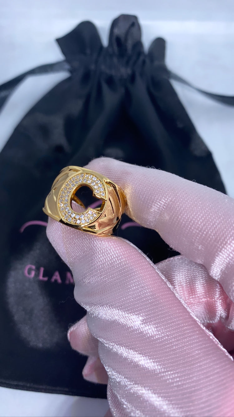 Gold initial rings