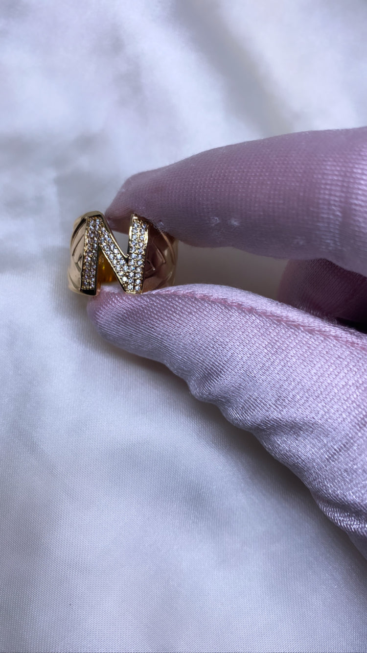 Gold initial rings